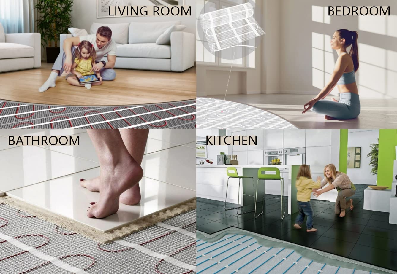 FloorLace FIT Electric Heated Floor Mat - Radiant Heating Mat for